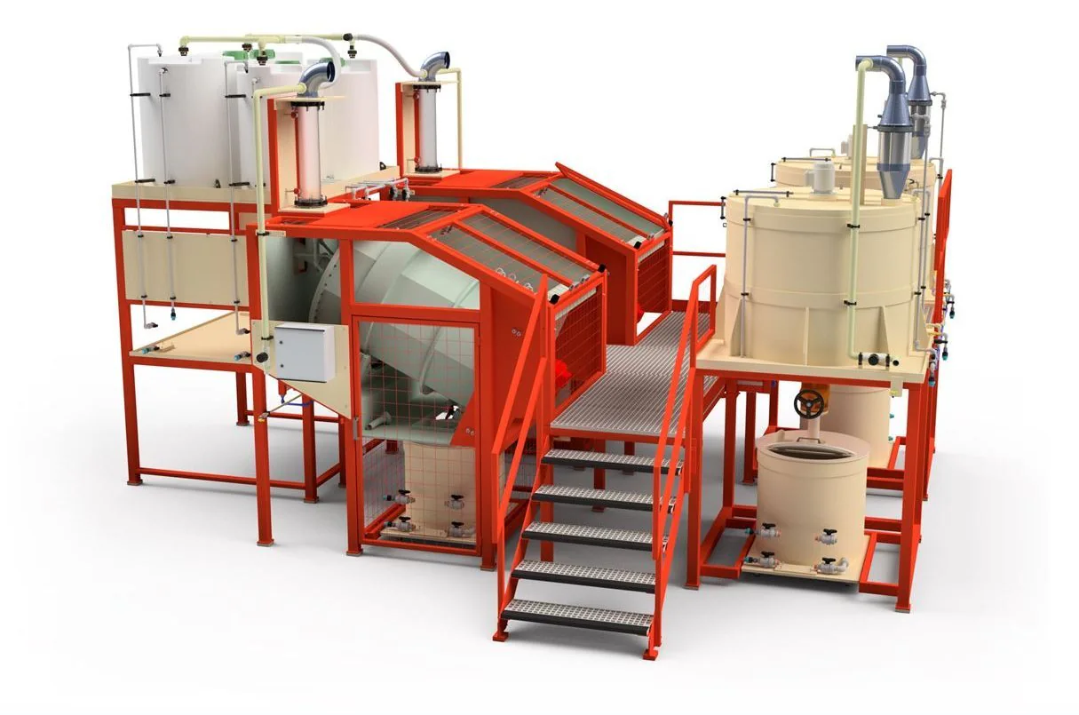 Precious metal recovery plant with two lines