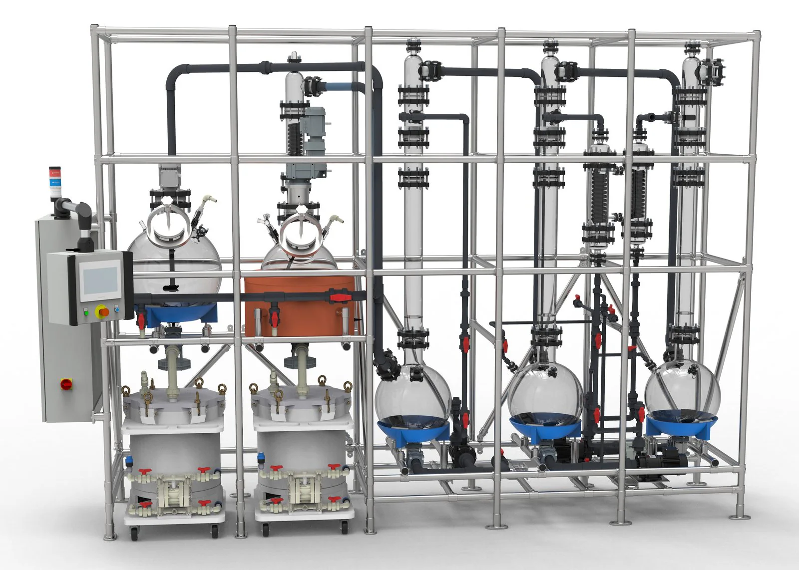Process plant in glass construction