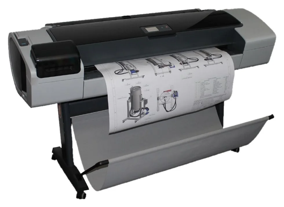 Großformat-Plotter gibt eine Zeichnung aus